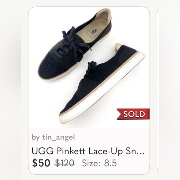 Rare Unique UGG Women Pink Knit Willow Sneakers Size 8.5 Comfy Shoes Vacation - Picture 8 of 9